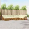 vidaXL Outdoor-Sofagarnitur 9 pcs Natur und Creme Produktbild-Vorschau 2