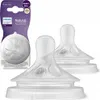 Two Philips Avent Natural Response teats are shown in the foreground, with the product packaging visible on the left. Voir les images du produit