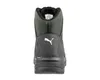 The back view of a black Puma safety boot with green accents. Produktbild-Vorschau