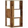 A wooden corner bookshelf with three shelves against a white background. Produktbild-Vorschau
