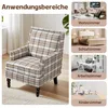 KLAM HOME Loungesessel Retro-Sessel Braun-weiß Karomuster Produktbild-Vorschau 5
