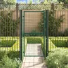 A green metal garden gate is open, revealing a paved path leading through manicured hedges and a fence. Anteprima dell’immagine prodotto