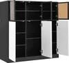 An open cabinet with shelves and doors. Produktbild-Vorschau