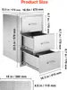 Product size chart for a stainless steel outdoor drawer unit. Produktbild-Vorschau