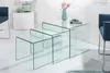 Design 3er Set Glas Couchtisch FANTOME 60cm Beistelltische Produktbild-Vorschau 3