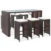 vidaXL 7-tlg. Gartenbar-Set mit Auflagen Poly Rattan Braun Produktbild-Vorschau 12