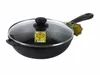 Gusseisenpfanne Ø28 cm 6 cm hoch mit Glasdeckel MAYSTERNYA Produktbild-Vorschau 1