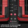 Close-up of the indicator lights and symbols on a battery charger. Voir les images du produit
