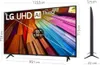 A diagram showing the dimensions of an LG UHD AI ThinQ television. Produktbild-Vorschau