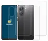 A smartphone with its camera array and screen protector laid out next to it. Produktbild-Vorschau