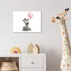 Leinwand Bilder 40x30 cm - Kinder Ballon - Zebra - Rosa, Produktbild-Vorschau 3