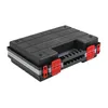 A black plastic storage box with red latches, shown from a slightly elevated side angle against a white background. Náhľad obrázku produktu