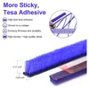 Close-up of a blue brush strip with measurements and descriptive text. Produktbild-Vorschau
