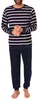 Eleganter Herren Frottee Pyjama Schlafanzug mit Bündchen - Produktbild-Vorschau 1