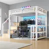 Łóżko piętrowe z biurkiem i schowkiem, oświetleniem LED, Podgląd zdjęcia produktu 6