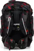The back view of a black and red patterned backpack. Anteprima dell’immagine prodotto