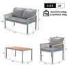 Flieks Gartenlounge Set 4er Set, Gartenmöbel Set Rattan mit Produktbild-Vorschau 4
