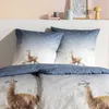 Estella Mako-Satin Bettwäsche 135x200 City Lama Sterne blau Produktbild-Vorschau 8