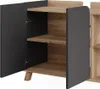 A close-up view of an open cabinet with shelves. Anteprima dell’immagine prodotto
