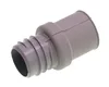 A gray plastic drain hose end piece with ribbed texture on one end and a smooth connector on the other, isolated on a white background. Produktbild-Vorschau