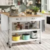 A kitchen cart filled with kitchenware in a kitchen setting. Podgląd zdjęcia produktu