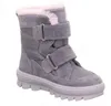 A single gray boot with pink trim is shown against a white background. Voir les images du produit