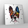 Wanduhr - Quadrat - Glasuhr - Hund Brille Bunt Bulldogge - Produktbild-Vorschau 4