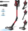 A cordless vacuum cleaner with various attachments and accessories shown in a collage format. Produktbild-Vorschau