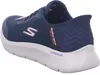 A side view of a blue Skechers slip-on sneaker. Anteprima dell’immagine prodotto