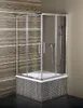 A modern shower enclosure with a tiled base and a shower head inside. Náhľad obrázku produktu