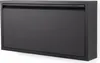 A dark gray shoe cabinet mounted on a white wall. Produktbild-Vorschau