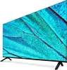 A television with a close-up image of a butterfly wing on its screen, shown from a side angle on a white background. Produktbild-Vorschau