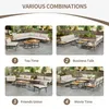Four different arrangements of a modular outdoor furniture set, each labeled with a different activity. Náhled obrázku produktu