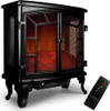 DEUBA® Cheminée électrique effet flamme LED double porte Voir les images du produit 1