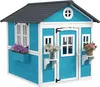 Outsunny Kinderspielhaus aus Holz mit Fenster Blumenregal Produktbild-Vorschau 1