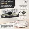 VAYPET Doppel-Katzennapf erhöht Edelstahl Kiefernholz Produktbild-Vorschau 3