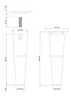 Technical drawings of furniture legs with dimensions and details. Produktbild-Vorschau