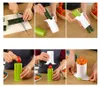 A collage of images demonstrating how to use a vegetable and fruit cutter. Podgląd zdjęcia produktu