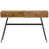 A wooden desk with black metal legs against a white background. Anteprima dell’immagine prodotto