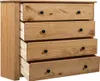 A wooden dresser with four drawers, some of which are partially open. Náhľad obrázku produktu