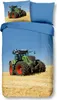 A duvet cover and pillowcase set featuring a tractor in a field. Produktbild-Vorschau
