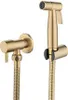 A gold-colored bidet sprayer and wall mount are shown against a white background. Produktbild-Vorschau