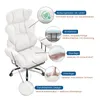 A white ergonomic office chair with various features highlighted by callouts and text. Náhled obrázku produktu