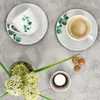 6er Set Eukalyptus Kaffeetassen mit Untertassen 6 Personen Produktbild-Vorschau 3