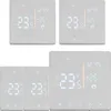 A collage of digital thermostats with illuminated screens displaying temperature and time. Náhľad obrázku produktu