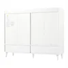 A white cabinet with sliding doors and drawers. Produktbild-Vorschau