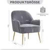 Křesla AIORBER, se zlatými nohami, sametová tkanina, Náhled obrázku produktu 2