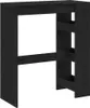 A black bar table with shelves on the side, isolated on a white background. Podgląd zdjęcia produktu