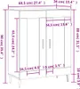 vidaXL Kredens biały 69,5x34x90 cm Materiał drewnopochodny Podgląd zdjęcia produktu 8