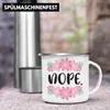 Trendation - Lustige Emaille Tasse Rosa - Nope - Spruch Produktbild-Vorschau 3